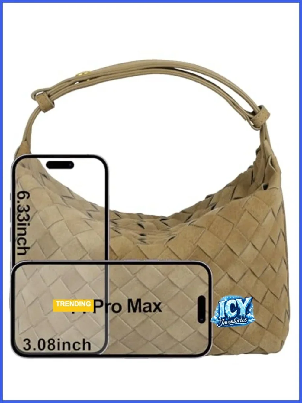 Faux Suede Woven Hobo Handbag Mini Shoulder Bag Adjustable Strap
